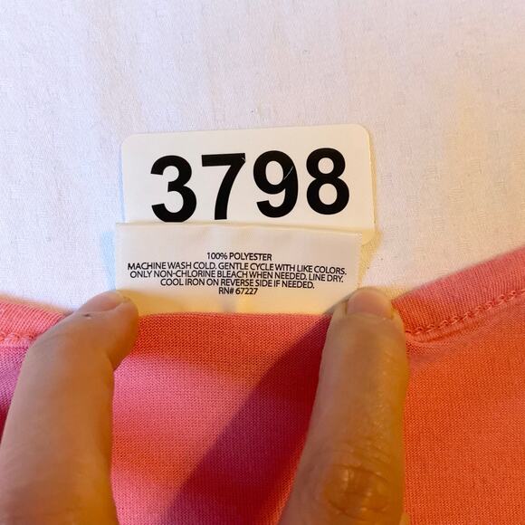 Bobbie Brooks Women Sleepwear Top size 1X Short Sleeve Stretchy Love Peach Pink - Picture 7 of 9